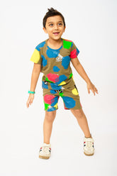 Gusto's Boys Printed Round Neck Co-ord set